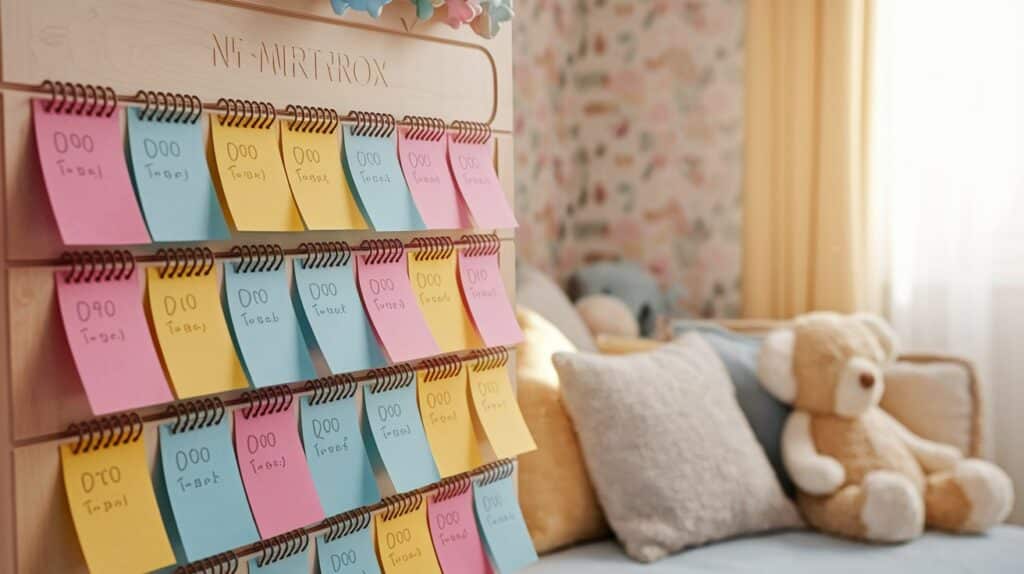 Baby feeding and nap schedule.