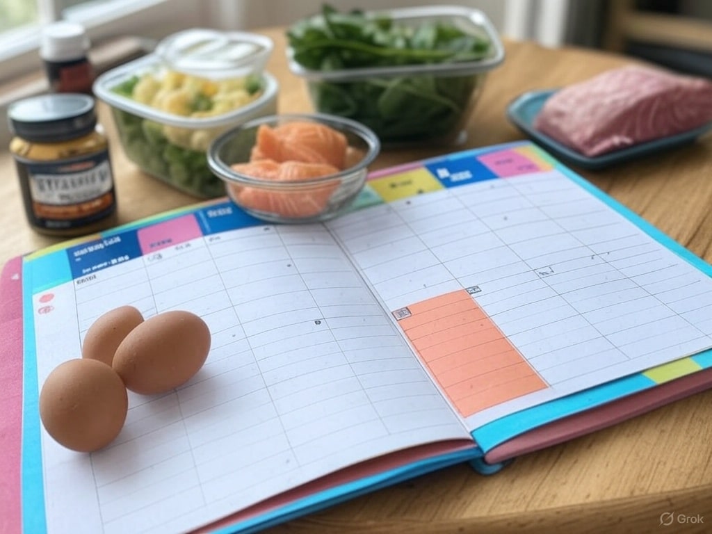 A sample 7-day meal plan tailored for busy breastfeeding mothers, focusing on foods that support optimal lactation nutrition.