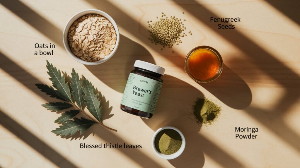 Natural galactagogues that may help enhance lactation.